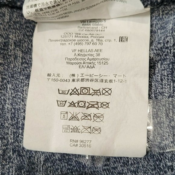 Unisex Long Sleeve Denim Blue Hoodie Kangaroo Pouch Sz L VANS OFF THE WALL - Picture 9 of 9